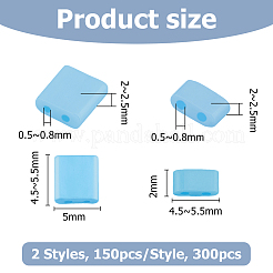 300Pcs 2 Styles 2-Hole Opaque Colours Glass Seed Beads&nbsp;SEED-HS0001-06C