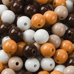 不透明なアクリルビーズ  ラウンド  ココナッツブラウン  7~7.5x7.5~7.8x7.5~7.8mm  穴：1.6mm&nbsp;X-SACR-Q004-02L