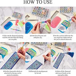 DIYのダイヤモンド絵キット  プラスチック製のシングルヘッドネイルアートラインストーンピッカーペンを含む  プラスチックスクレーパーツール＆化粧品クリームジャー  ステンレス製のビーズピンセットとトレイプレート  ミックスカラー  20x20x2mm&nbsp;DIY-CA0001-30