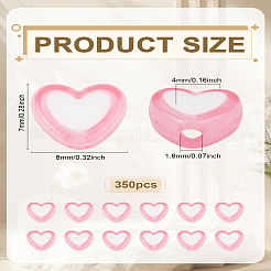 350pcs Heart Acrylic Beads&nbsp;TACR-LP0001-01
