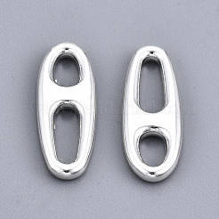 ラックメッキ合金リンクコネクター  カドミウムフリー＆鉛フリー  オーバル  銀  20x8x2mm  穴：3mm&nbsp;PALLOY-T077-95S-RS