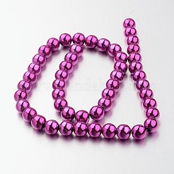 Non-magnetic Synthetic Hematite Bead Strands&nbsp;G-F301-8mm-03