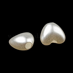 Abs模造パールビーズ  ハート  5x6x3.5mm  穴：1.5mm&nbsp;OACR-K001-13