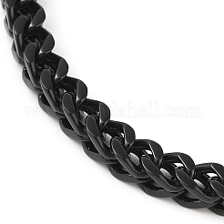 304ステンレススチール製ウィートチェーンブレスレット  カニカン付き  ガンメタ色  8-1/4インチ（21cm）  4mm&nbsp;BJEW-H508-06B-01