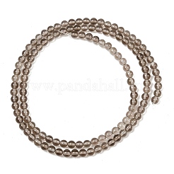 天然石スモーキークォーツビーズ連売り  ラウンド  3mm  穴：0.5mm  約125個/連&nbsp;G-N0195-02-3mm-01