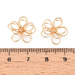 アイアンワイヤービーズ  花  18KGP本金メッキ  14.5x15.5x5~7mm&nbsp;IFIN-S348-095-01