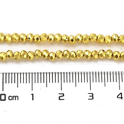 電気メッキガラスビーズセット  多面カット  ロンデル  ゴールド  3x2.5mm  穴：0.8mm  約136~144個/連  35~36cm&nbsp;EGLA-D030-15A-02