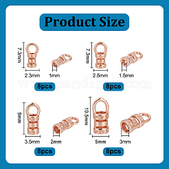 32Pcs 4 Styles Brass Cord Ends&nbsp;KK-PH0013-66