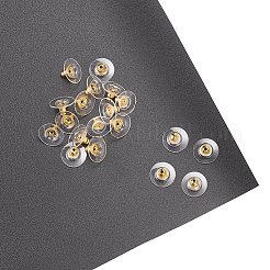 50Pairs Brass Bullet Clutch Bullet Clutch Earring Backs with Pad&nbsp;KK-YW0001-02G