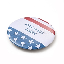 Independence Day Flat Round Tinplate Badge Pins&nbsp;JEWB-G021-01J