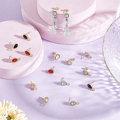 20Pcs 5 Color Alloy Stud Earring Finding&nbsp;DIY-OC0010-09
