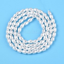 透明スプレー塗装ガラスビーズ連売り  ティアドロップ  乳白色  4.5x3.5mm  穴：0.8mm  約87~90個/連  15.75~16.34インチ（40~41.5cm）&nbsp;GLAA-N001-26