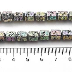Electroplated Natural Lava Rock Beads Strands&nbsp;G-A251-A01-01F