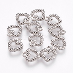 CCBプラスチックチャーム  ハート  プラチナ  15x13x3mm  穴：1.8mm&nbsp;CCB-E052-02P