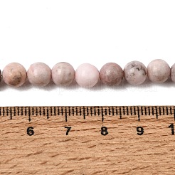 天然ピンクゼブラジャスパービーズ連売り  ラウンド  6mm  穴：1mm  約61個/連  15.2インチ&nbsp;G-P231-01-6mm