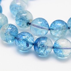 Dyed Round Natural Crackle Quartz Beads Strands&nbsp;G-K084-8mm-03A