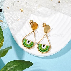 Seed Bead Teardrop Stud Earrings&nbsp;EJEW-MZ00251-02