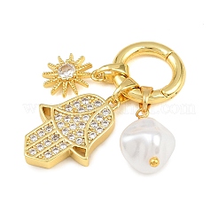 Brass Micro Pave Cubic Zirconia European Pendant Decorations&nbsp;CU-CBA65A7-01A-G
