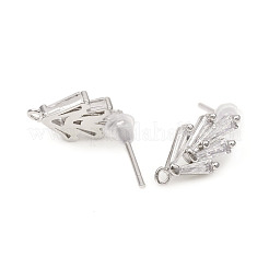 Brass Stud Earring Findings&nbsp;ZIRC-L096-16P