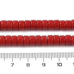 染色された合成サンゴビーズ連売り  ディスク  ヒシビーズ  ファイヤーブリック  6x4mm  穴：1mm  約102個/連  15.75''（40センチメートル）&nbsp;CORA-P010-06B