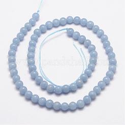 Natural Angelite Beads Strands&nbsp;G-P217-31-6mm