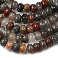 天然のアフリカブラッドストーンビーズ連売り  ロンデル  6.5~7x4~4.5mm  穴：0.8mm  約89個/連  15.35''（39センチメートル）&nbsp;G-A280-A06-01