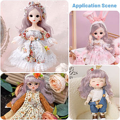 人工ウール人形ウィッグ  DIYの女の子のためのbjdメイキングアクセサリー  アザミ  270x55x7mm&nbsp;AJEW-WH0609-186F