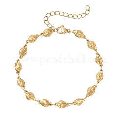304 Stainless Steel Shell Shape with Starfish Link Chains Bracelets for Women&nbsp;BJEW-JB13430