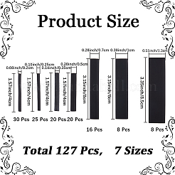 PE熱収縮チューブ127個  電線保護具  ブラック  40.5~85x3~22x2~4.5mm&nbsp;FIND-WH20007-81A
