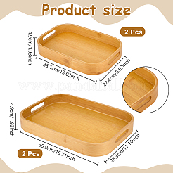 4Pcs 2 Styles Bamboo Serving Tray&nbsp;AJEW-WA0002-11