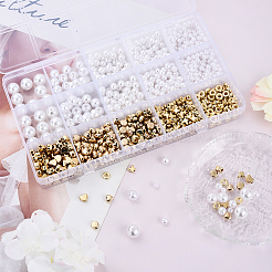 DIY ABS Plastic Imitation Pearl & CCB Beads Stretch Bracelets Making Kits&nbsp;DIY-YW0011-54