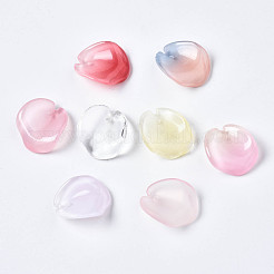 塗装ガラスペンダントスプレー  花びら  ミックスカラー  20~21x18~19x7~8mm  穴：1mm&nbsp;GLAA-N042-003