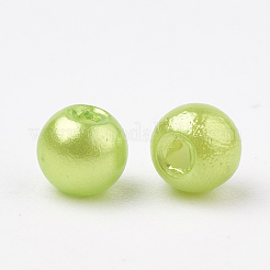 ABSプラスチックビーズ  模造パール  ラウンド  芝生の緑  6x5.5mm  穴：1.5mm  約4700個/500g&nbsp;OACR-Q004-6mm-05