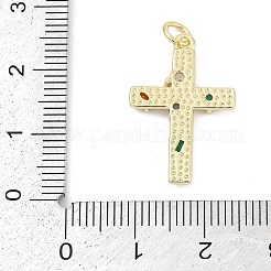 Brass Micro Pave Clear Cubic Zirconia Pendants&nbsp;KK-G522-51G-04