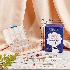 ハートをテーマにしたDIYイヤリング作りキット  304ステンレススチールリンクリングを含む  真鍮製のリンキングリングとピアスフック  合金＆木＆鉄ペンダント  ガラスビーズ  ミックスカラー&nbsp;DIY-SC0001-42