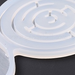 食品グレードのシリコン型を作る DIY フラットラウンドロリポップ  キャンディ型  食用ケーキトッパー作りに  ホワイト  66x124x4mm  内径：56.5mm  2mmスティックにフィット&nbsp;LS-DIY-E051-03