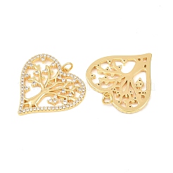 Brass Micro Pave Clear Cubic Zirconia Pendants&nbsp;KK-C166-03G