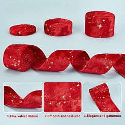 6M 3 Styles Double Sided Star Gold Stamping Flannelette Ribbons for Sewing Craft&nbsp;OCOR-GO0001-13A
