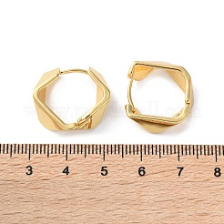 真鍮製フープピアス  ポリゴン  18KGP本金メッキ  18.5x20x5.5mm&nbsp;EJEW-S249-06G