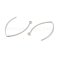 変色しない316サージカルステンレススチールピアスフック  マーキスイヤーワイヤー  ステンレス鋼色  20ゲージ  40x23x0.8mm  穴：2mm&nbsp;STAS-P336-07A-P