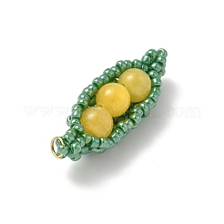 Glass Seed Beaded Pea Pendants&nbsp;PALLOY-MZ00922-02