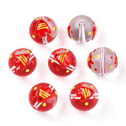 Transparent Glass with Enamel Beads&nbsp;LAMP-T011-30B