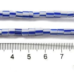 手作りのネパールランプワークビーズ  縞模様の列  藤紫色  3~6x2~7mm  穴：1.2~1.8mm  約115~125個/連  20.87~21.65インチ（53~55cm）&nbsp;LAMP-B023-04A-08