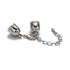 真鍮アジャスターチェーン  コードエンドとカニカン付き  ニッケルフリー  プラチナ  41mm  コー​​ド終了：13x10mm  穴：8.5mm&nbsp;LS-KK-L089-04P-NF