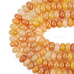 2連売り天然レッドアベンチュリンビーズ連売り  ロンデル  10x6mm  穴：0.8mm  約61個/連  15.04インチ（38.2cm）&nbsp;G-TA0002-24