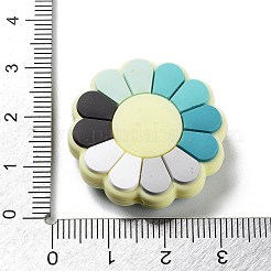 花シリコーンビーズ  カラフル  28.5x8.5mm  穴：2.5mm&nbsp;SIL-R014-01B