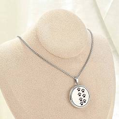 316 Surgical Stainless Steel Aromatherapy Diffuser Perfume Hollow Flat Round Pendant Box Chain Necklaces&nbsp;NJEW-R016-01P-06
