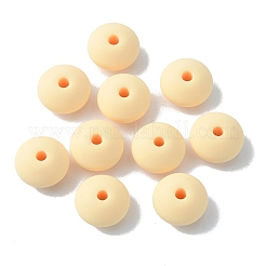 食品グレードの環境に優しいシリコーンビーズ  そろばん  ビスク  12x6.5mm  穴：2mm&nbsp;SIL-TAC0002-07E