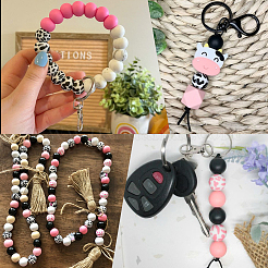 9 Styles Painted Natural Wood Beads&nbsp;WOOD-SP0001-04