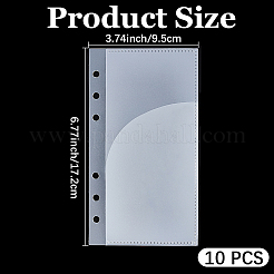 Pp ノートブック インデックス ディバイダー シート  長方形  透明  172x95x1mm  穴：6mm&nbsp;AJEW-CP0010-60A